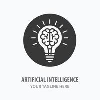 Artificial intelligence icon. Vector illustration. Symbol of innovation, brainstorm, idea.