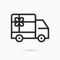 Fast delivery line icon on white background. Vector illustration.