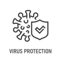 Virus protection icon on white background. Vector illustration.