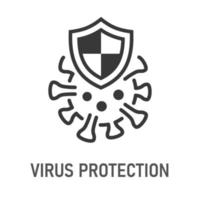 icono de protección antivirus en fondo blanco. ilustración vectorial vector