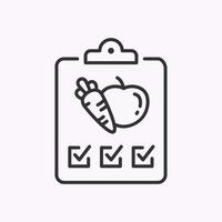 Healthy diet line icon on white background. Vector illustration.