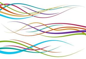 Set of abstract color curved lines. Wave design element. Vector illustration.