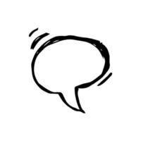 Sketch Speech Bubble. Hand drawn blank Speech Bubble. Dialog empty cloud on white background. Vector illustration.