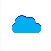 Cloud Vector Icon. Isolated cloud shape design. Blue cloud icon isolated on white background.