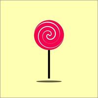 ilustración vectorial gráfico de lolipop. estilo retro lolipop aislado en un fondo rosa suave. la ilustración es adecuada para pancartas, volantes, pegatinas, tarjetas, etc. vector