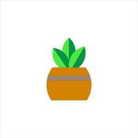 Plant in flat style on white background.Vector decorative object. Modern art vector illustration.