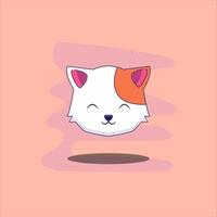 Fantasy cute cat face isolated on pink background. its a girl slogan. Children's graphics for t-shirts and can also be used for other. Greeting card. vector