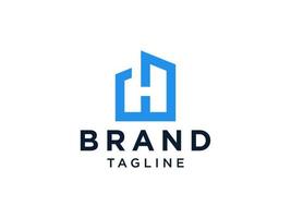 logotipo abstracto de la letra h inicial. estilo origami de forma azul aislado sobre fondo blanco. elemento de plantilla de diseño de logotipo de vector plano para logotipos de negocios, tecnología y marca