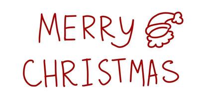 Holiday Vector Lettering, Merry Christmas, red text