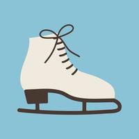 Winter figure skates on a blue background. vector illustration