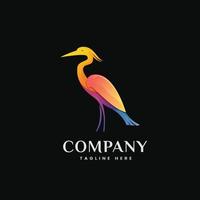 Heron gradient modern logo design vector