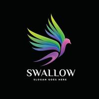 Swallow logo modern gradient design style vector