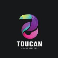 diseño de logotipo degradado de tucán estilo moderno vector