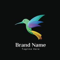 diseño de logotipo de colibrí degradado estilo colorido moderno vector