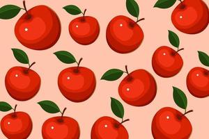 red sweet apple illustration vector pattern natural