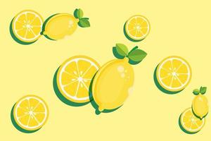 lemon vector pattern background design fruit natural