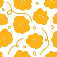 Flower hand drawn seamless pattern background for template, wrapping, wallpaper vector