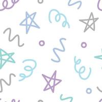 Abstract star doodle seamless pattern background for design, wrapping, template, post. Vector illustration