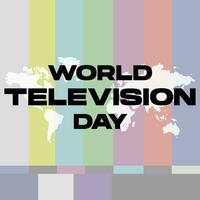 World Television Day with No Signal Backround and world map Vector Illustration. For poster, banner, card invitation, web, social media