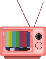 Retro analogue TV vintage pink vector illustration