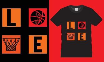 tipografía baloncesto amor creativo camiseta diseño vector