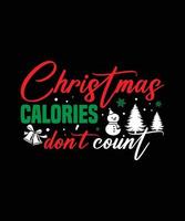 diseño de camiseta de navidad svg calorías vector