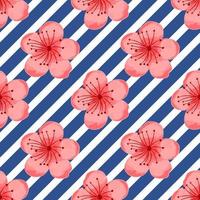 Seamless pattern with cherry blossoms for decorating yukata. Wrapping paper pattern. vector