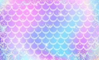 Mermaid rainbow scales. Fantasy background in sparkling stars and bubbles for design. vector