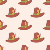 Seamless Pattern with a Thanksgiving Hat. Thanksgiving Day collection. Flat vector illustration. bells