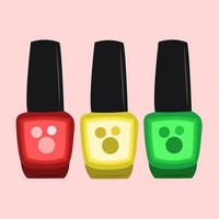 Colorful nail polish vector illustration for graphic design and decorative element