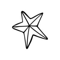 estrella de garabato dibujada a mano. forma de estrella para el diseño. aislado sobre fondo blanco vector