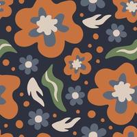 Liquid flowers seamless pattern vector