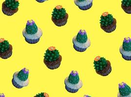 Cactus cupcake background pattern photo