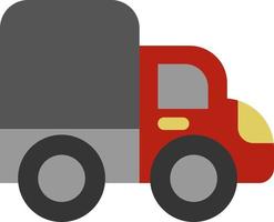 Red truck, illustration, vector on a white background.