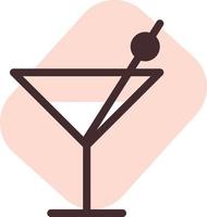 Martini from the hotel bar, illustration, vector, on a white background. vector