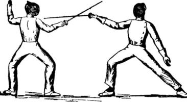 Fencing vintage illustration. vector