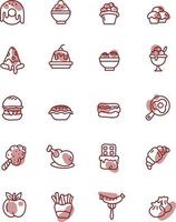 Delicious food, illustration, vector on a white background.