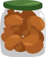 Jar of mushrooms ,illustration,vector on white background vector