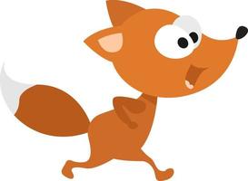 Running fox , illustration, vector on white background