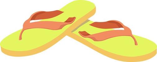 Summer slippers, illustration, vector on white background
