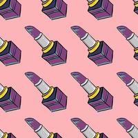 Purple lipstick pattern , illustration, vector on white background