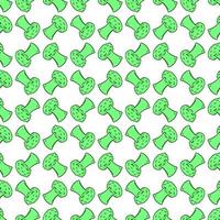 Cute broccoli pattern, illustration, vector on white background