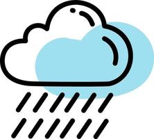 Pouring cloud rain, illustration, vector on a white background.