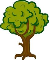 una caricatura de árbol, un vector o una ilustración en color.