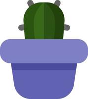 Easter lily cactus in a purple pot, icon illustration, vector on white background