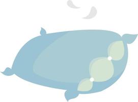 Blue pillow, illustration, vector on white background.