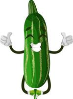 Happy cucumber, illustration, vector on white background.