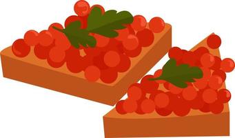 Red caviar, illustration, vector on white background.