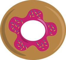 Round donut, illustration, vector on white background.