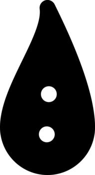 Black drop with two white dots aligned vertically, illustration, vector on white background.